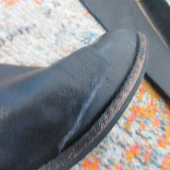 Michael Kors Leather Knee High Riding Tall Boots Women 7.5 Black Low Heels 1034 - Picture 14 of 15